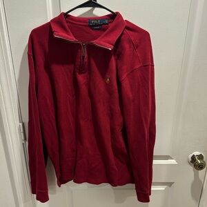 Red polo sweater